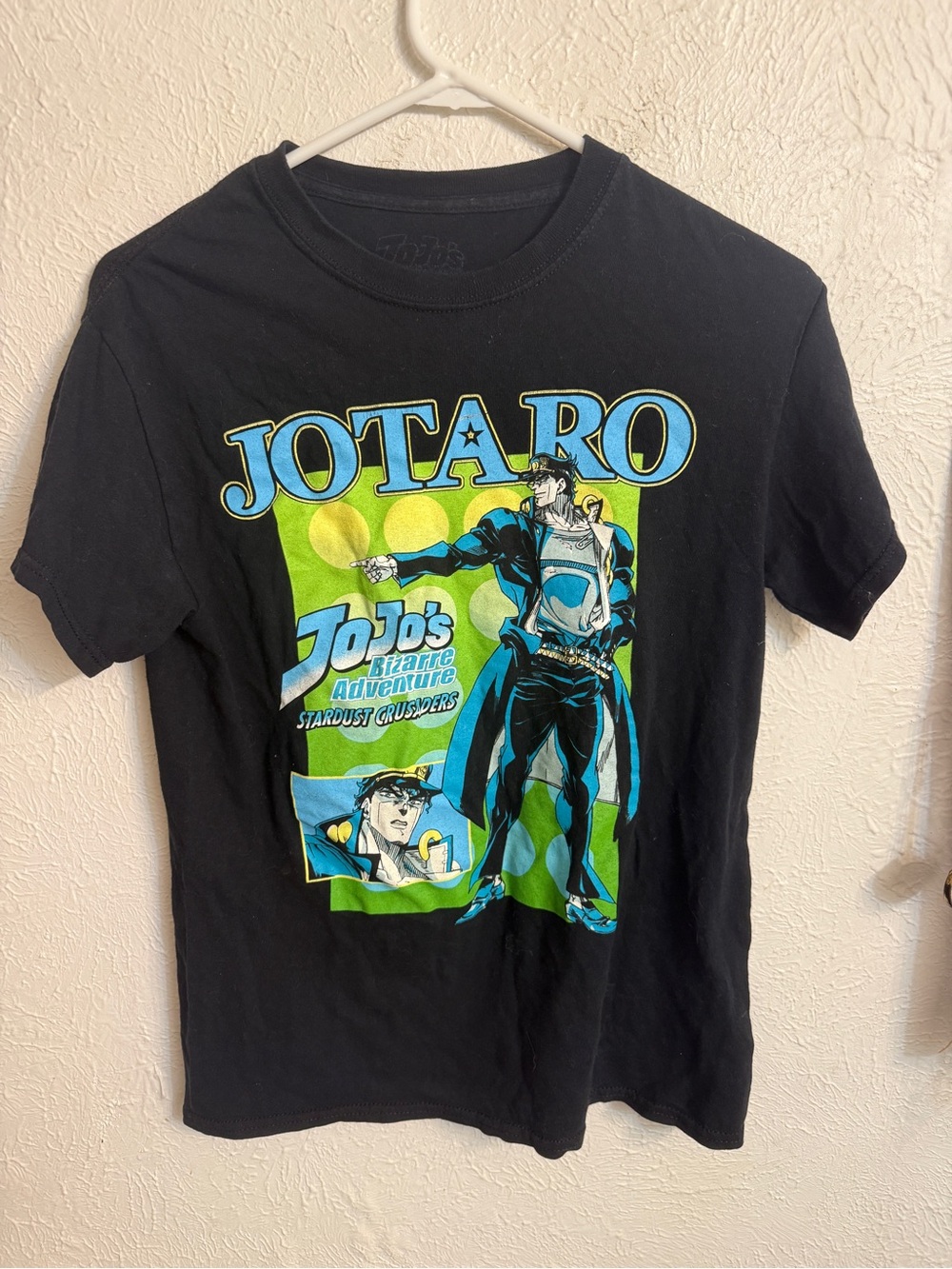 Jotaro Graphic Short Sleeve Tee - Black with Green & Blue Print